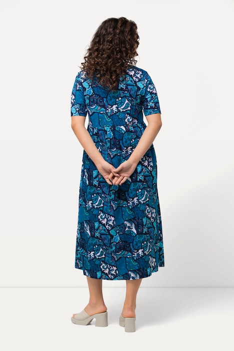 Jerseykleid, Paisley, Rundhals, Halbarm, Taschen