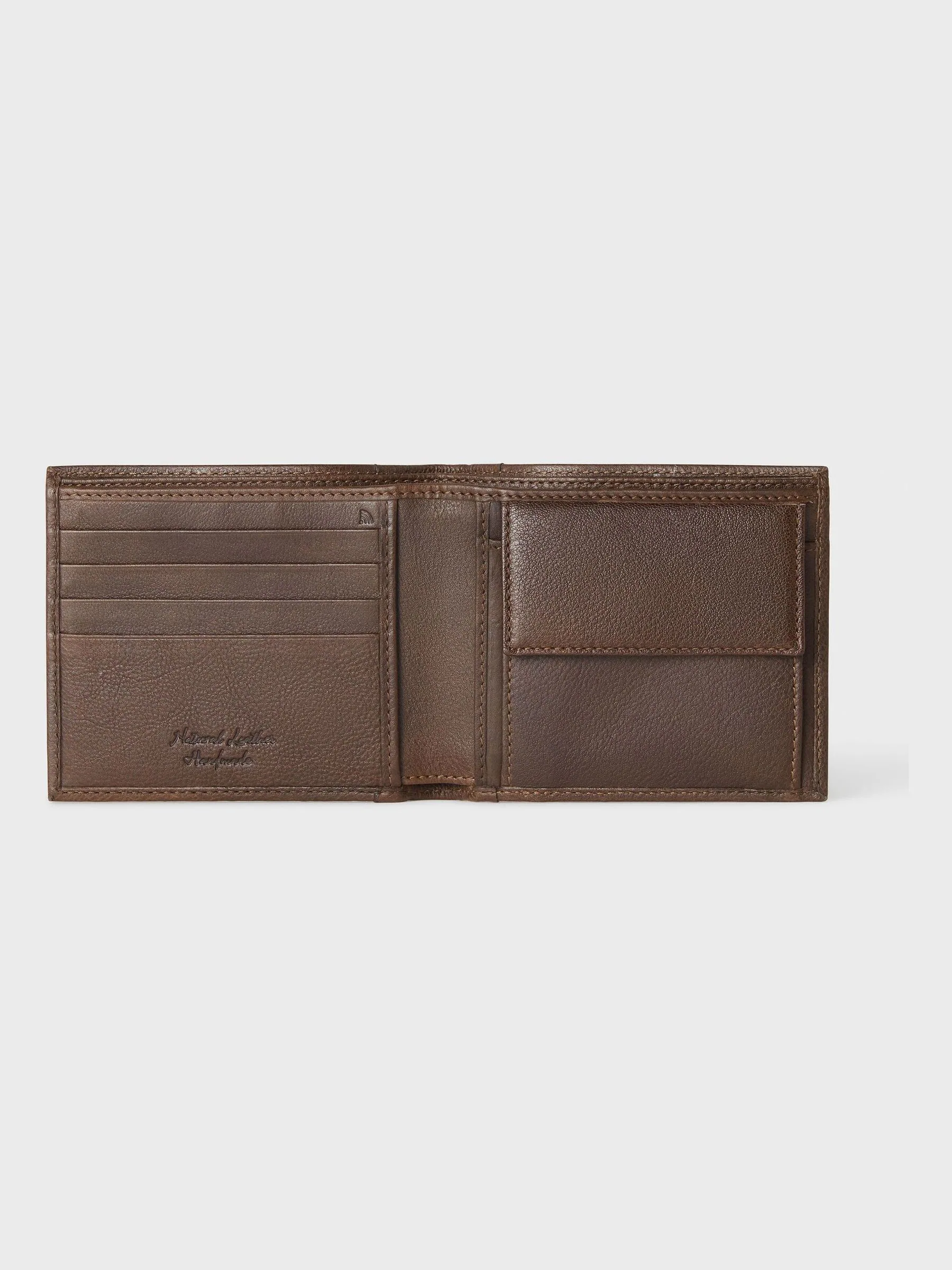 Bruin - Osprey London The Compass leren muntenportemonnee
