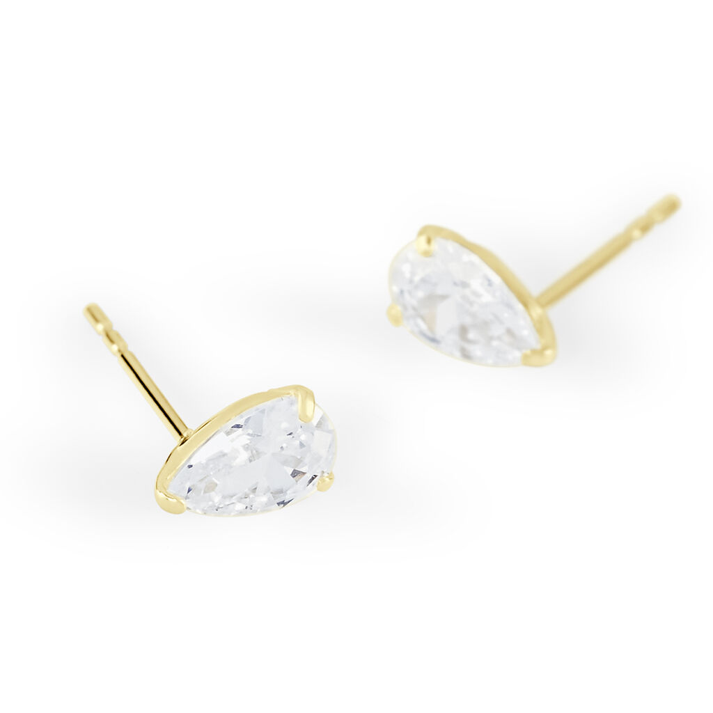 Boucles D'oreilles Puces Tierra Or Jaune Oxyde De Zirconium