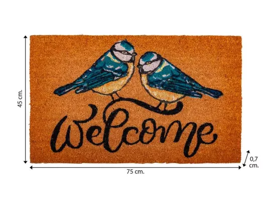 Paillasson en coco avec motif imprimé 45x75h