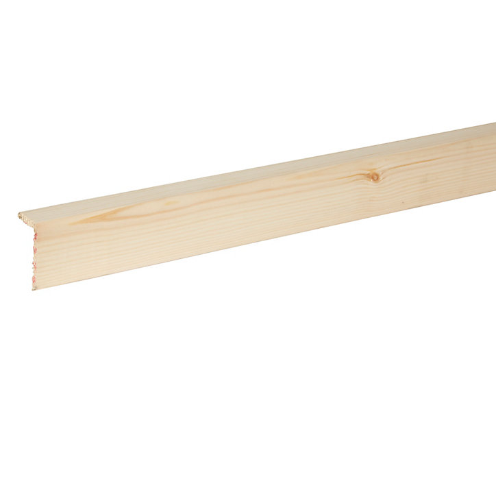 Baguette d'angle arrondie pin 27 x 45 mm L.2,4 m