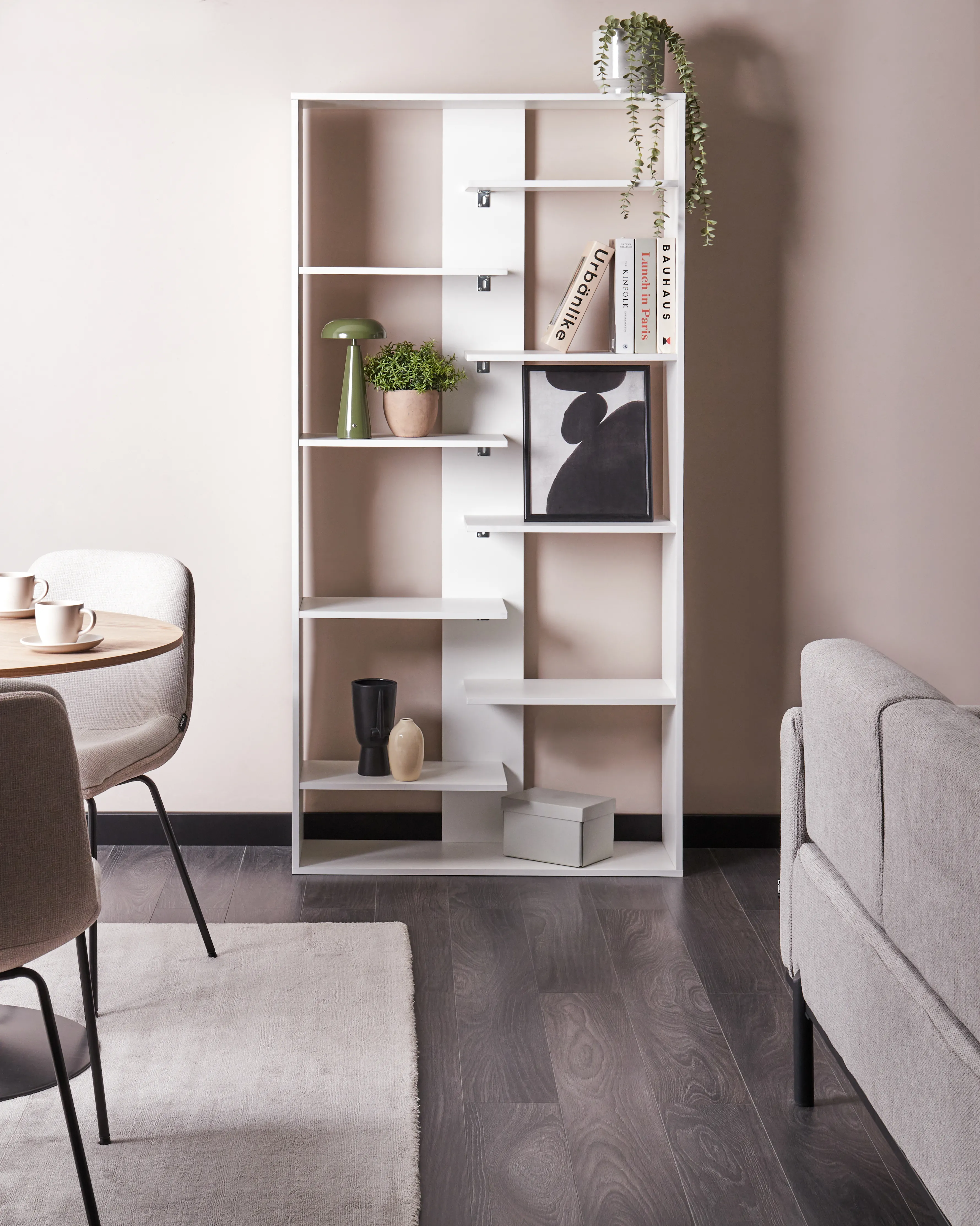 Boekenkast met 8 planken FONTAS 180 cm Wit