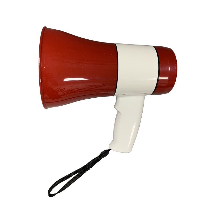 Megafon Sirene Hand Lautsprecher mit Aufnahmefunktion MP3 / Micro SD Kartenslot - Rot / Weiss