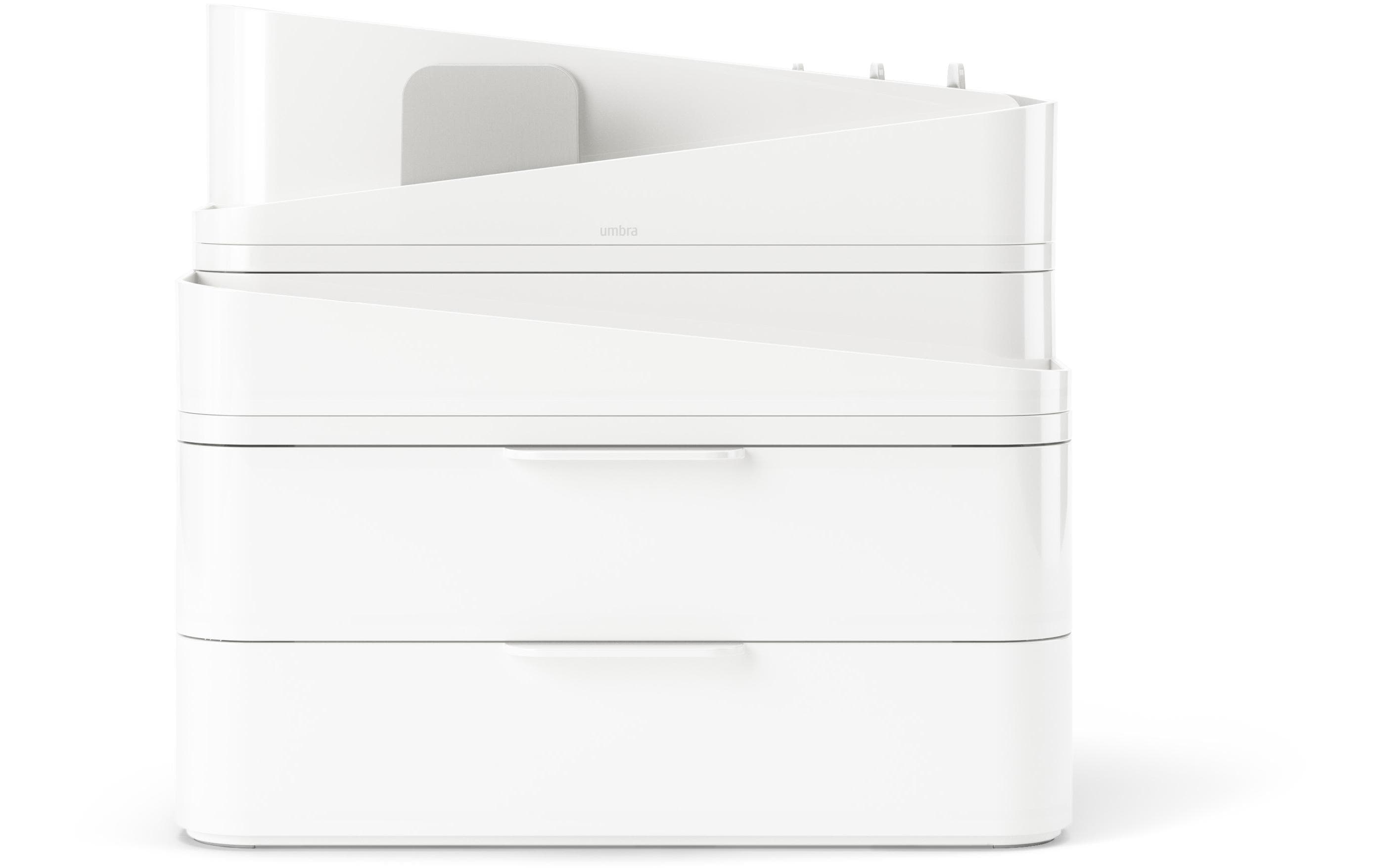 Bad-Utensilienhalter Glam Grau/Weiss, Recycled KunststoffMakeup-Organizer