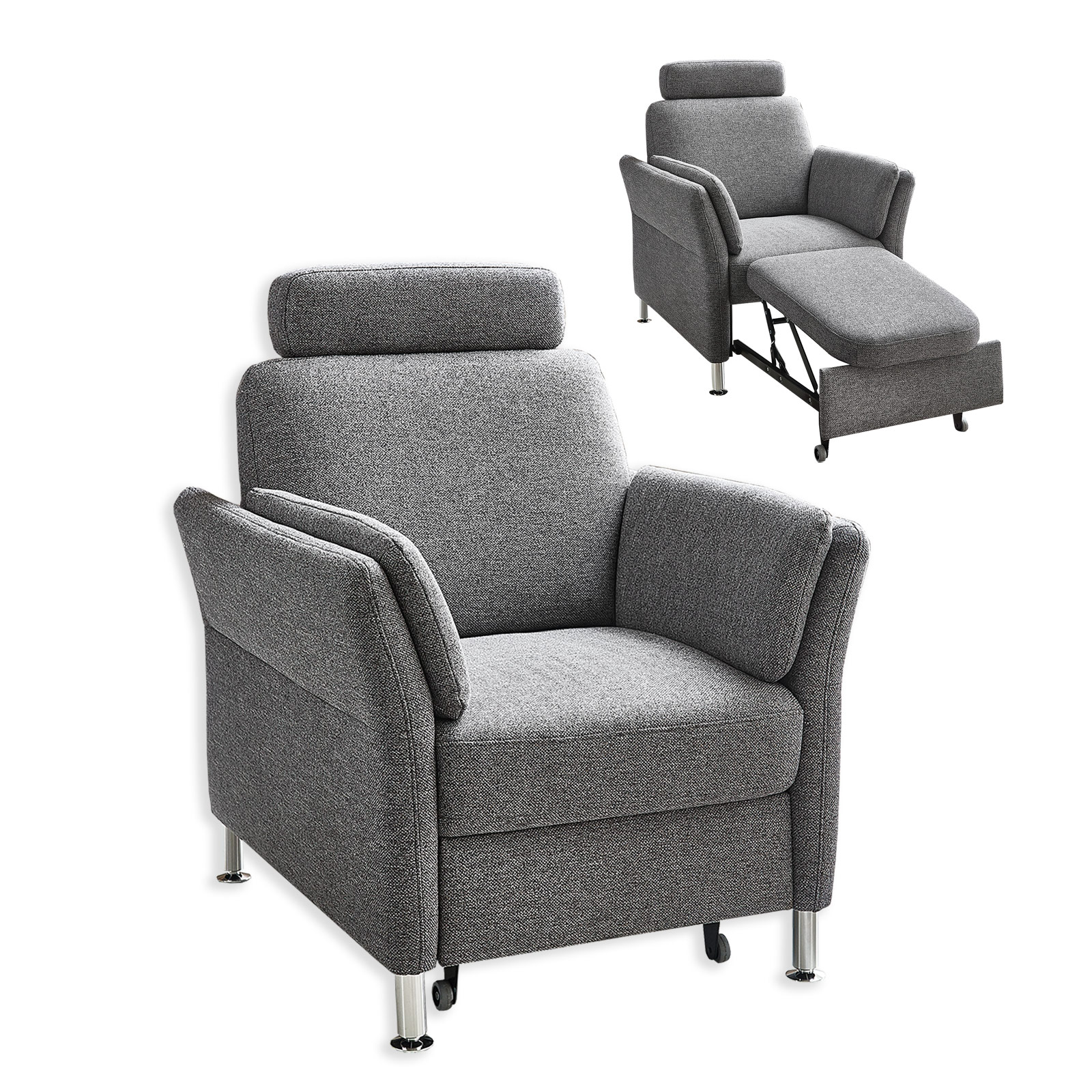 Sessel - grau - Flachgewebe