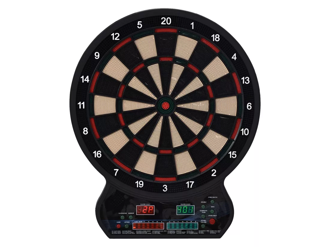 Cible jeu de fléchettes électronique 27 jeux principaux jusqu'à 8 joueurs affichage LED noir