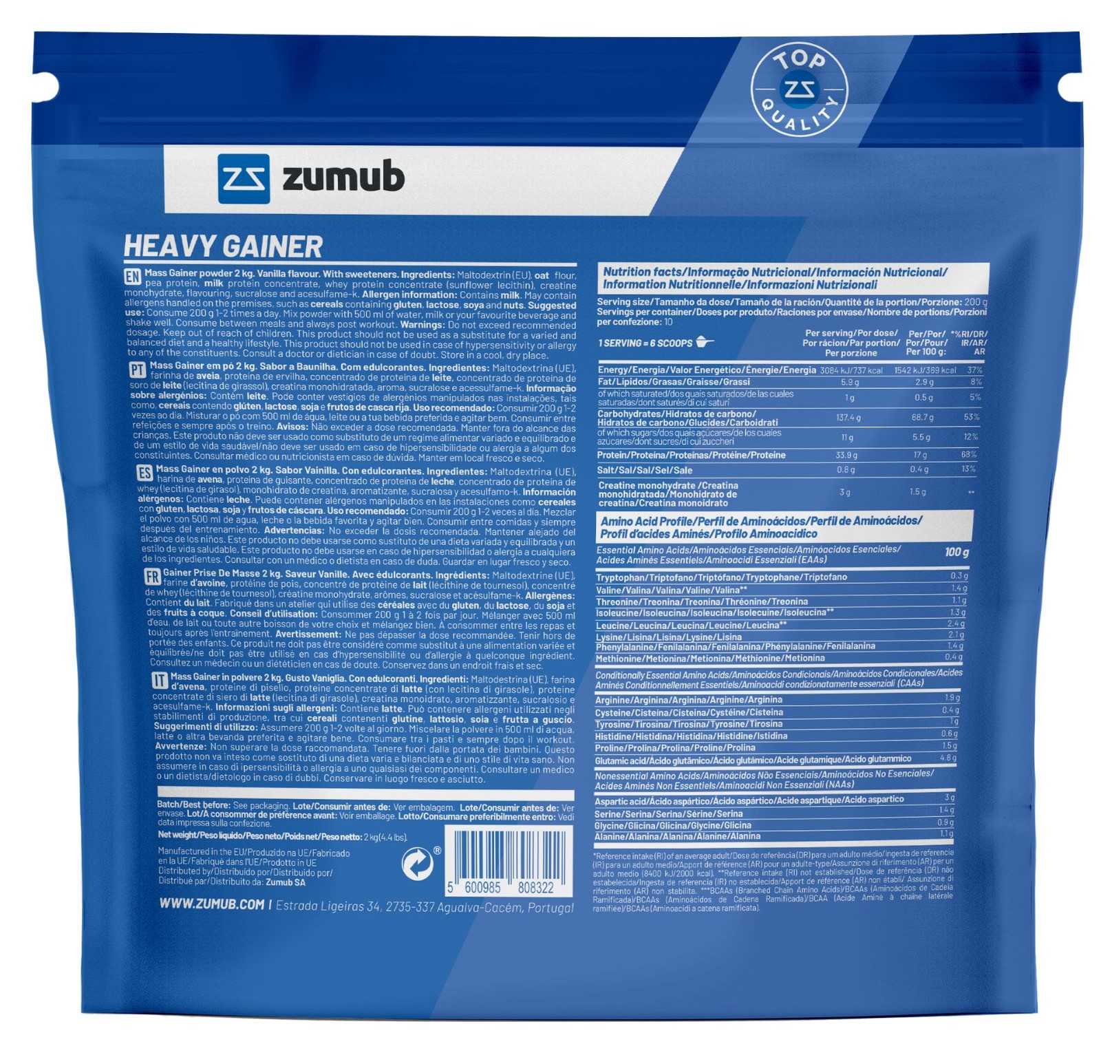 Zumub Heavy Gainer 2Kg