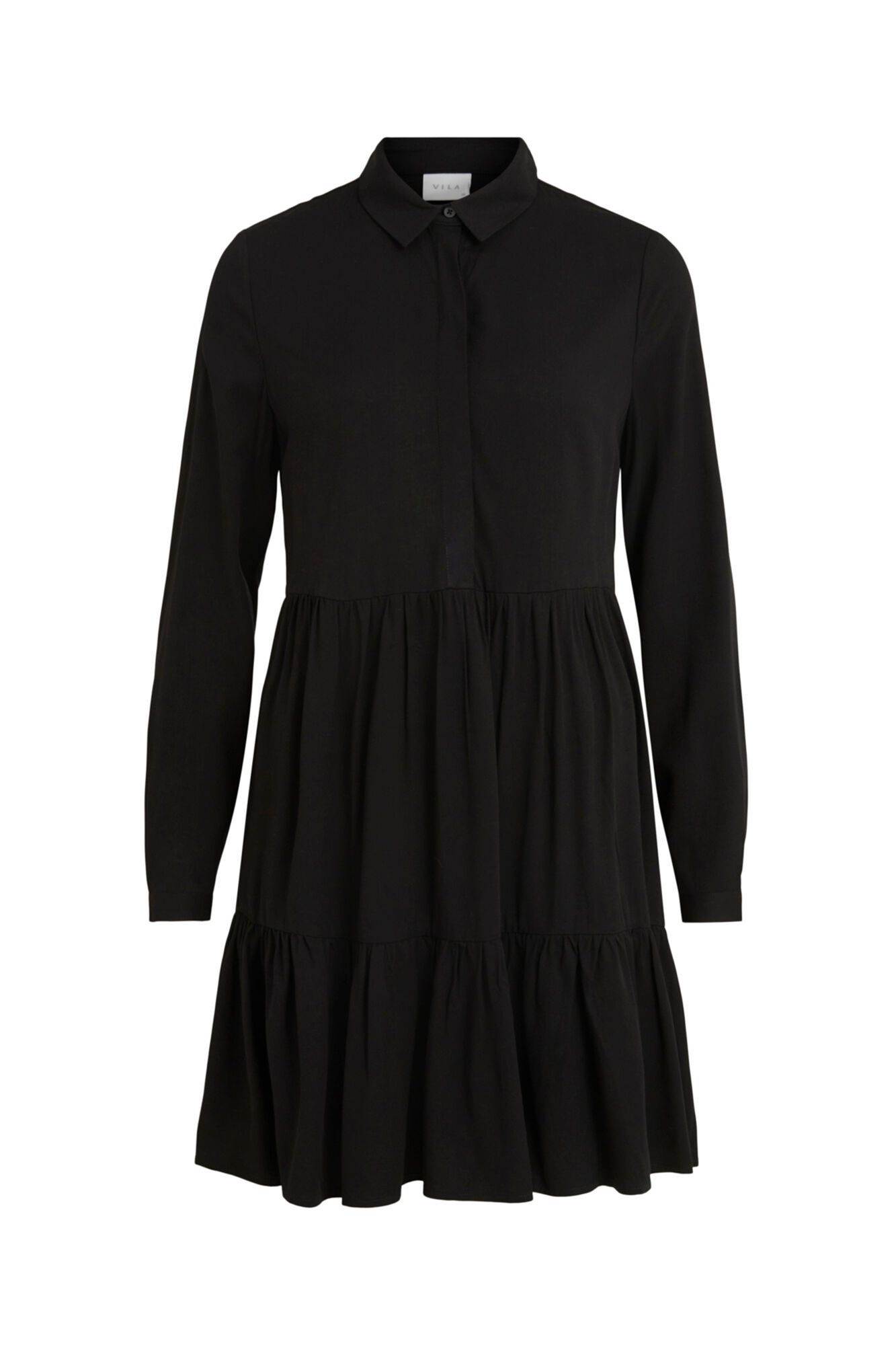 Vestido curto estilo camisa - Preto
