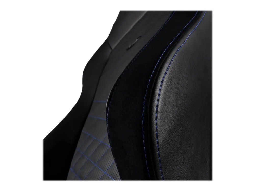 Noblechairs Hero - Stol - ergonomisk - armstøtter - T-formet - vippe - drejeled - aluminium, polyurethan, stål, memory foam, polyuretan vegan falsk læder - sort, blå