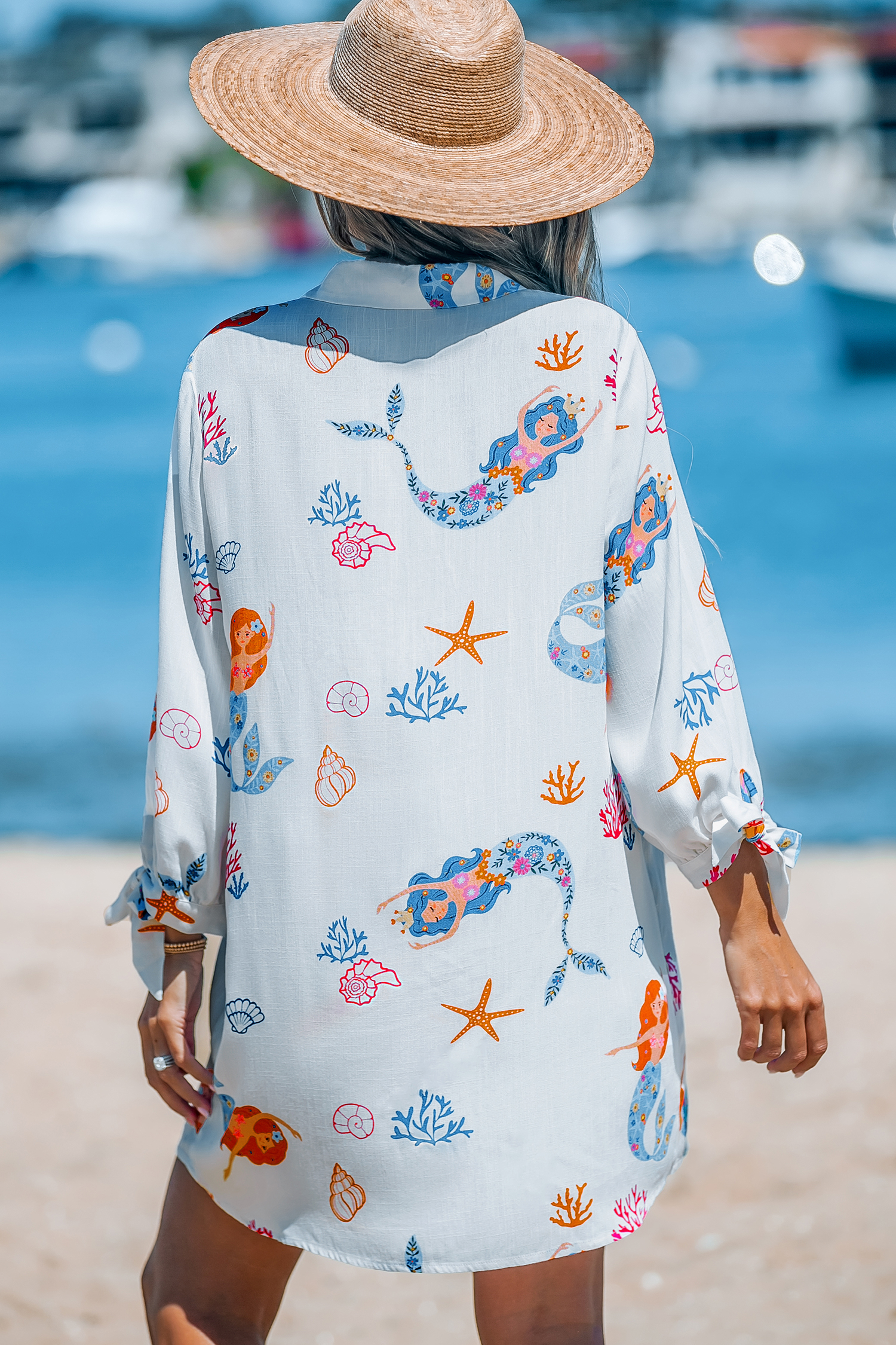 Robe cover up à imprimé nautique