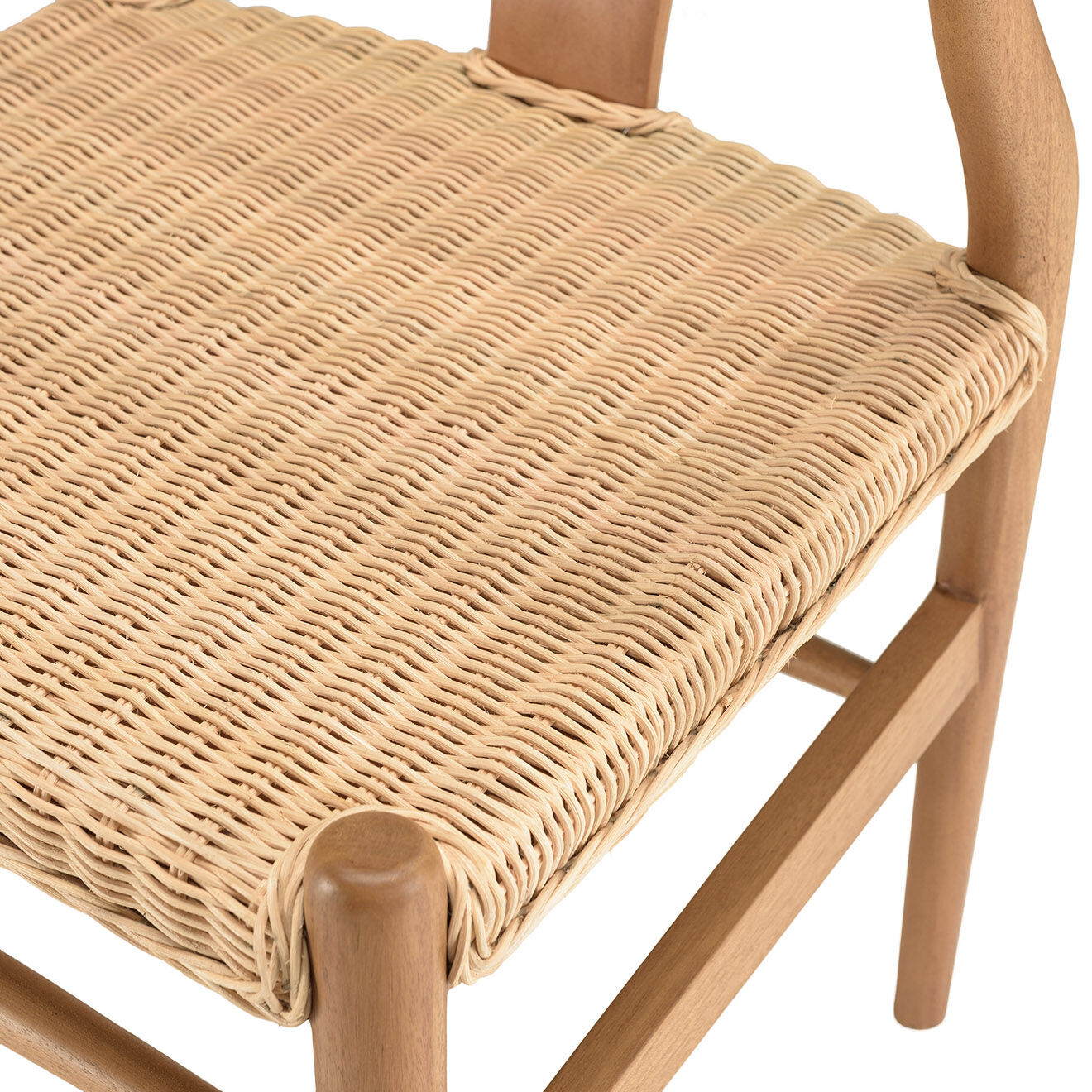 Macabane Chaise en bois de mahogany Will rotin - 52x56x76.5 cm