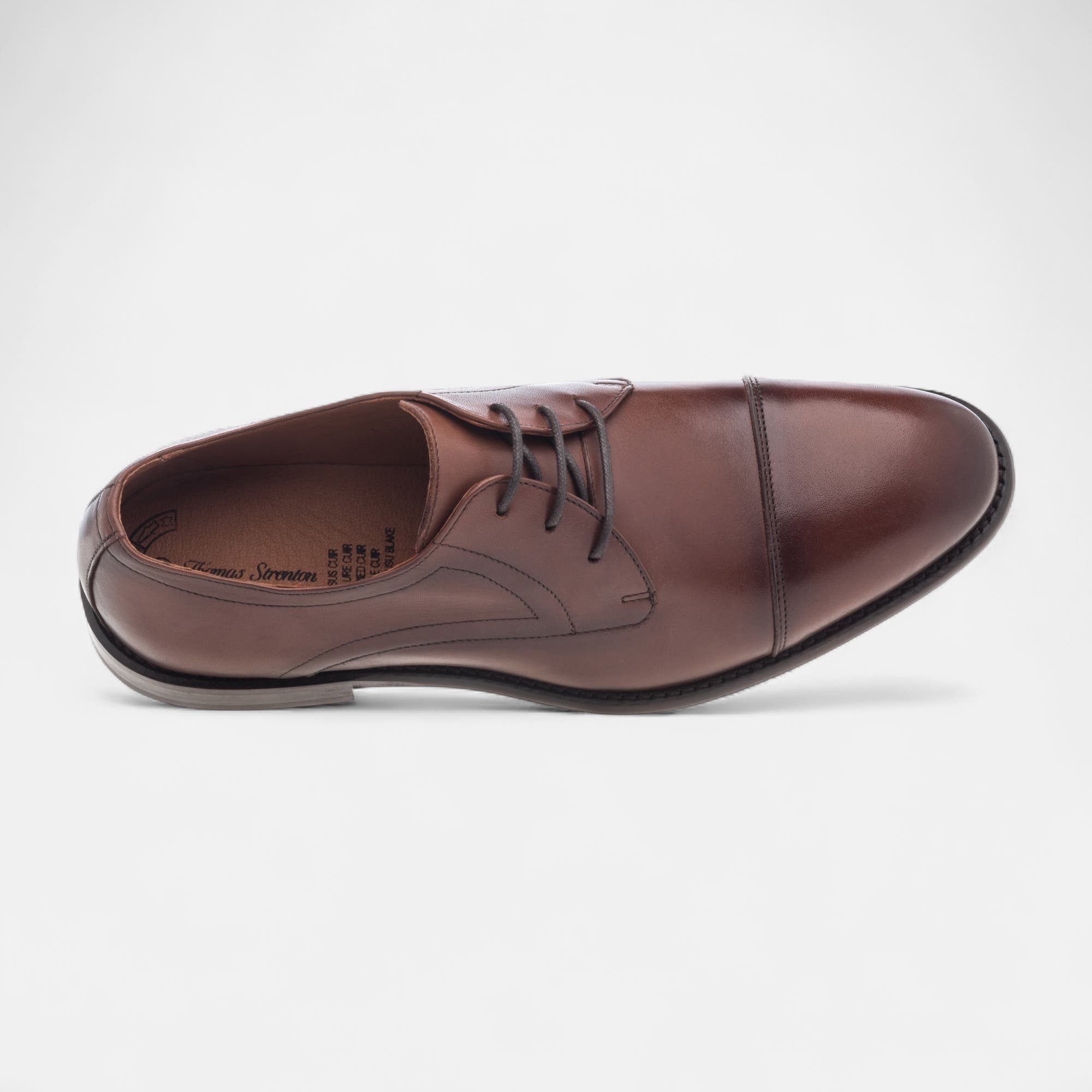 Chaussures habillées cousues Homme en cuir cognac