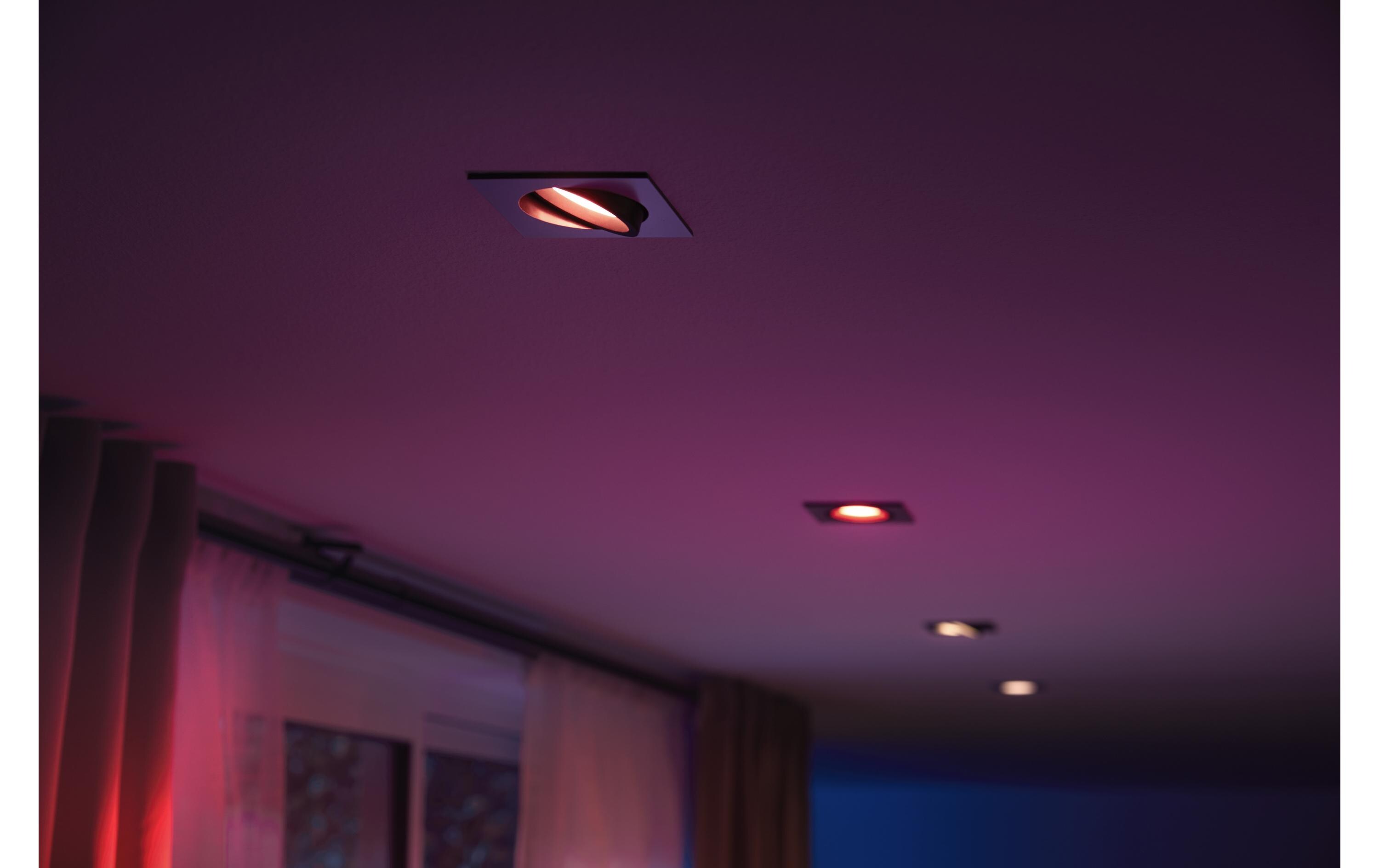 Einbauspot White & Color Ambiance, Centura, Silber, EckigPer Bluetooth steuerbare Leuchte