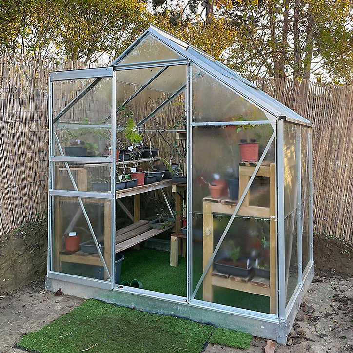 Serre en verre Lams Allium alu naturel 2,50m²