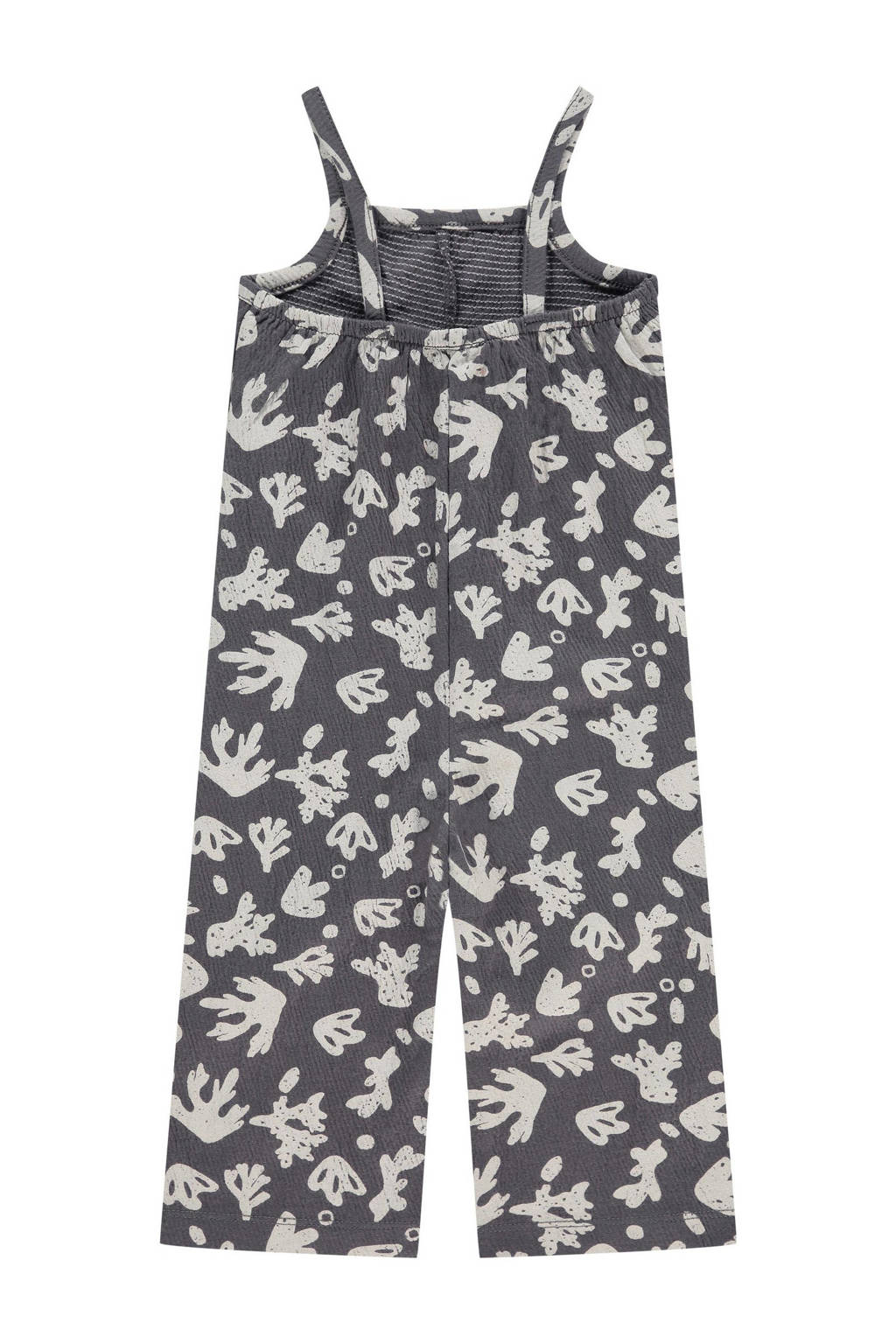 Babyface jumpsuit met all over print grijs/wit