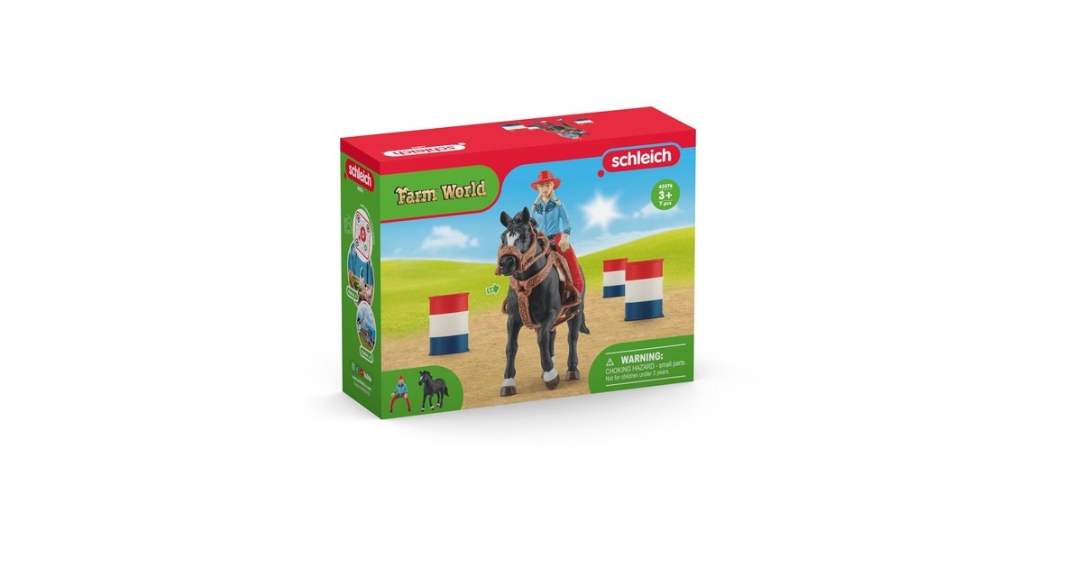 SchleichFarm World - Barrel racing met cowgirl speelfiguur  (42576)