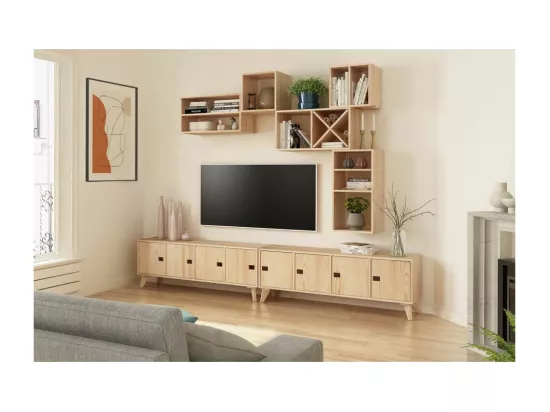 Étagère modulaire en pin massif Dinamic 4 tablettes