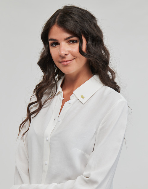 Pieces - PCELINA EMB LS SHIRT KAC FC - Blanc