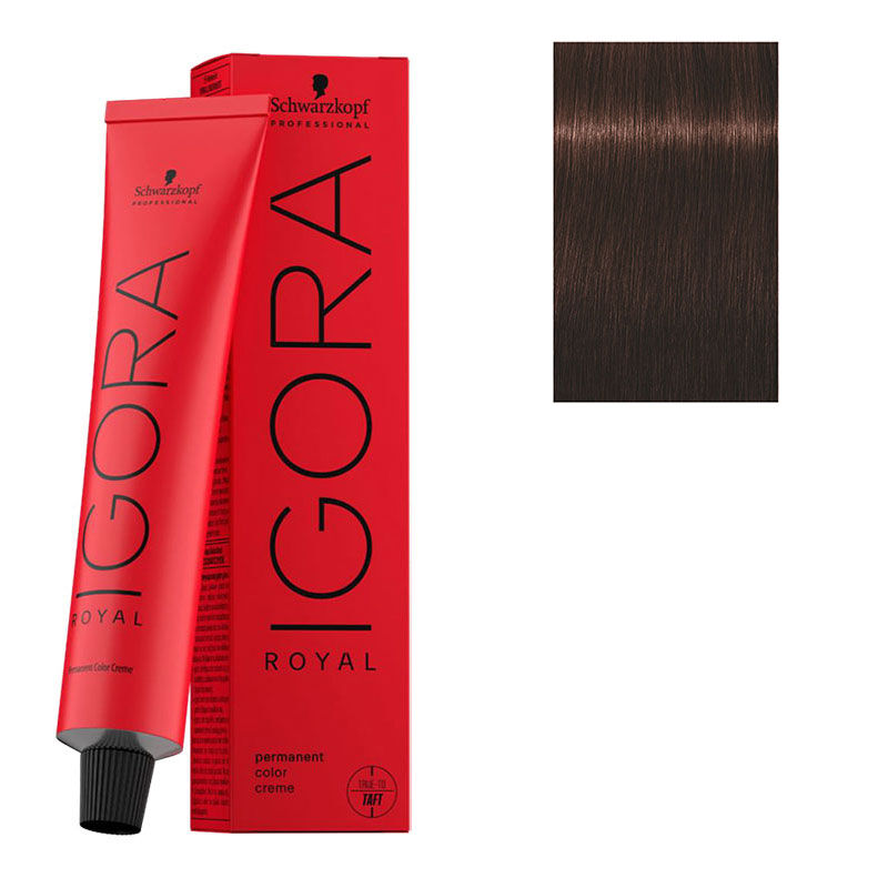 Coloration permanente Igora Royal 4-68 châtain chocolat rouge