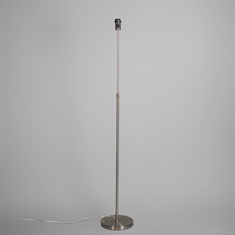 QAZQA - Moderne vloerlamp | Staande lamp | Vloerlamp | Lamp | Licht staal | Zilver | Mat nikkel verstelbaar - Feest | Woonkamer | Slaapkamer - Langwerpig staal - LED-compatibel E27