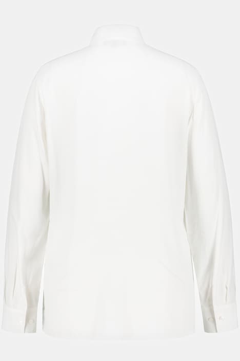 Bluse, Gürtel-Zierbänder, A-Linie, Langarm