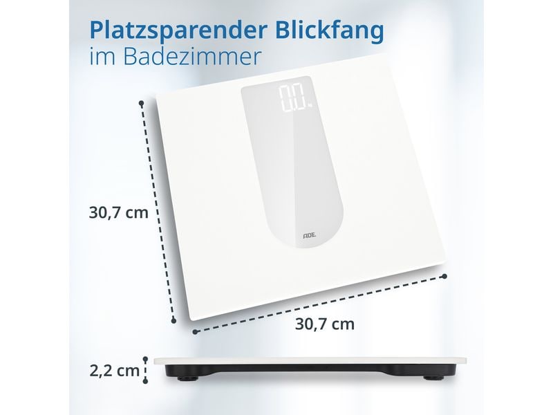 ADE Personenwaage Allegra Weiss Digitale Körperwaage in modernem Design