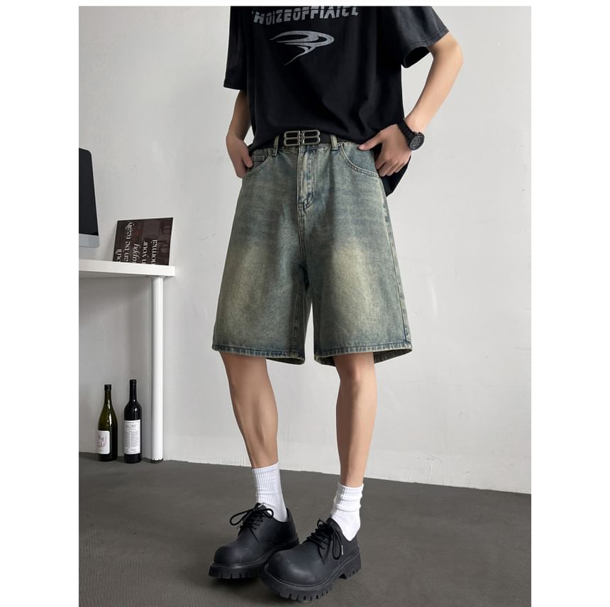 Plummie - Mid Rise Washed Denim Shorts