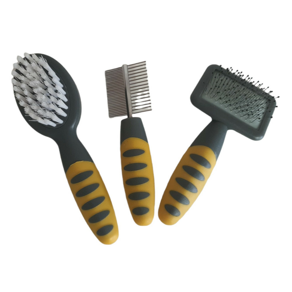 Set de toilettage brosses et peigne pour lapins, furets, hamsters