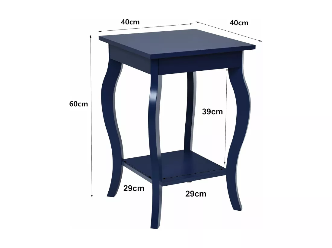 Table de Chevet, Bout de Canapé Carré avec Patins Antidérapants, Table d'Appoint pour Chambre, Salon, 40 x 40 x 60 cm (Bleu, Lot de 2)