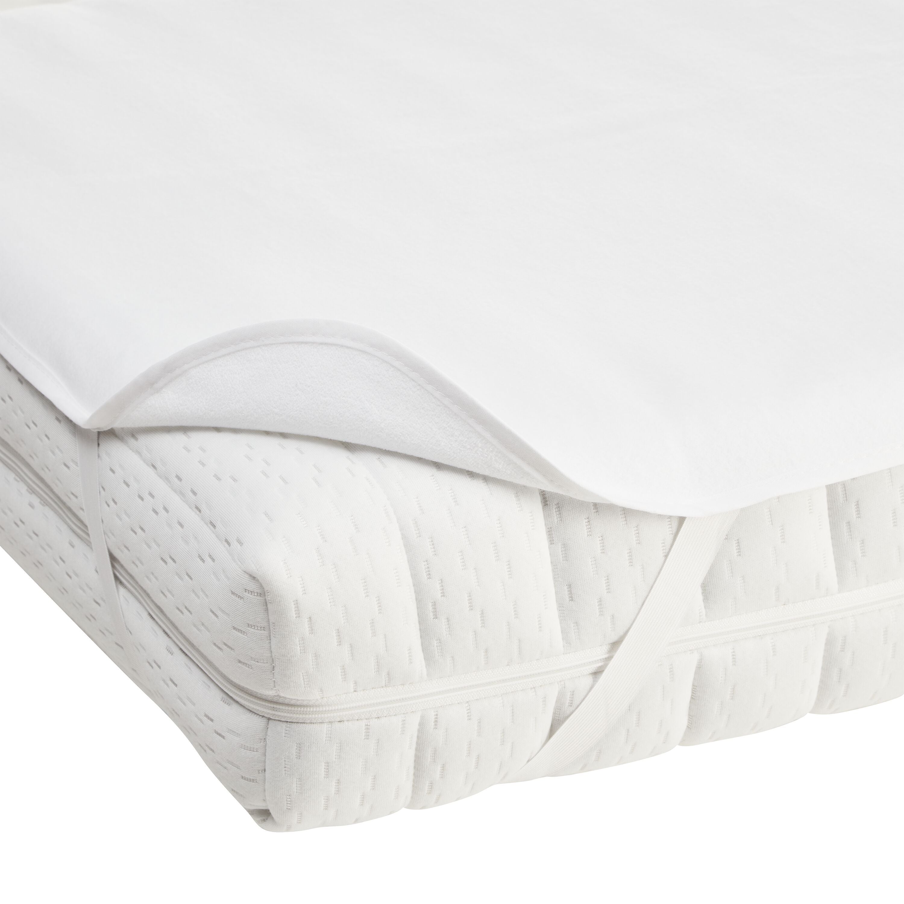 MAILOW Molton mit Eckgummizug - Weiss / B: 180.0 cm x H: 200.0 cm