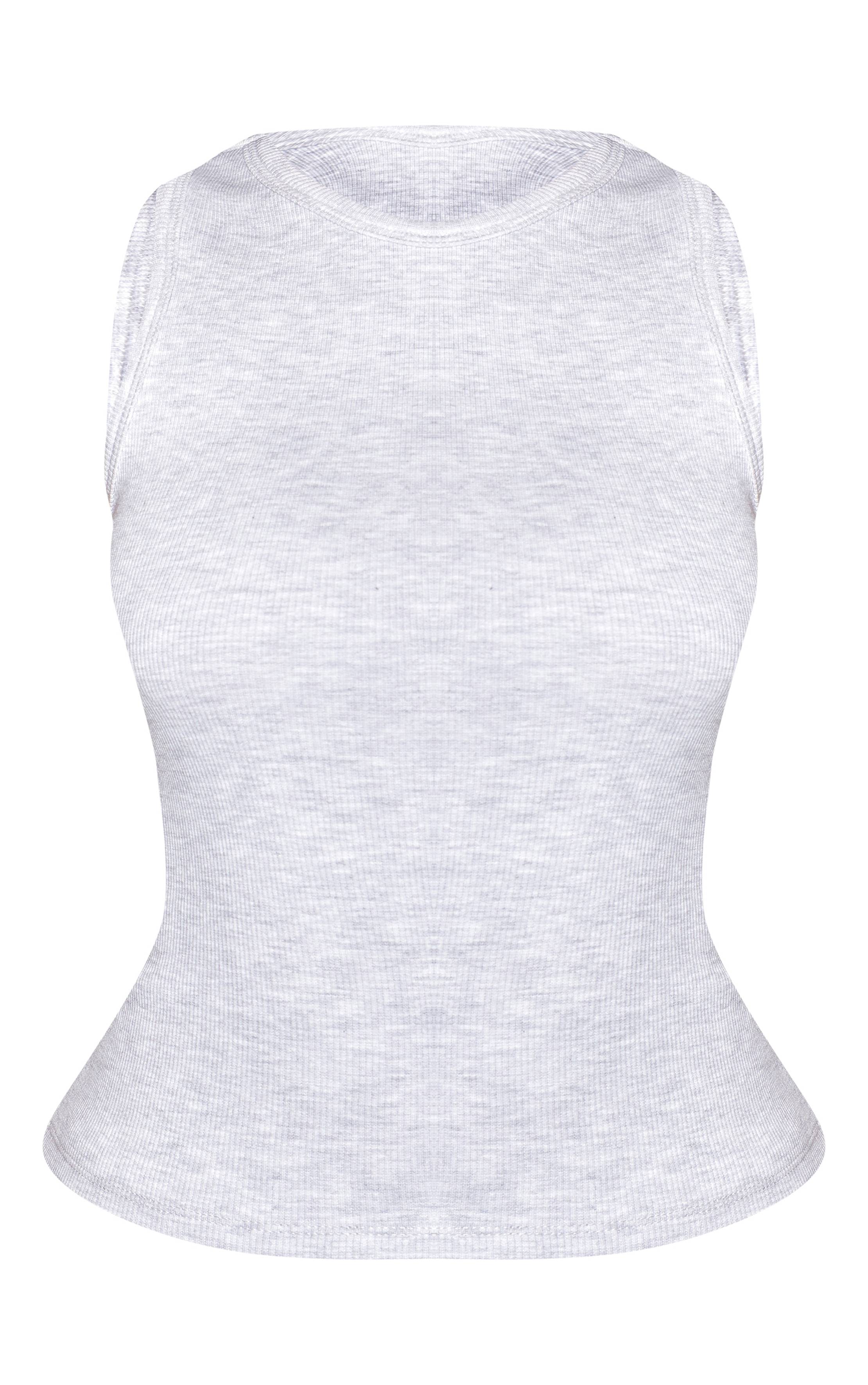 Gris Cendré Débardeur Ajusté Style Sportif Petite Taille
