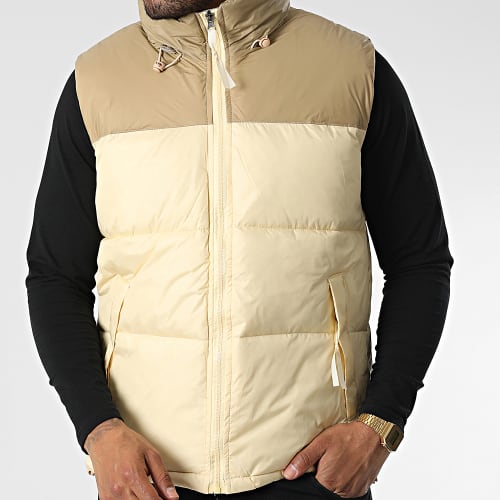 Doudoune Sans Manches Capuche Beige