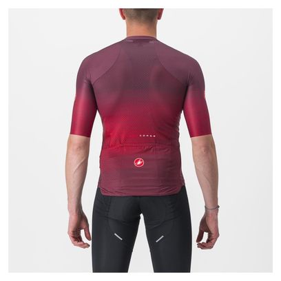 Maillot Manches Courtes Castelli Aero Race 6.0 Rouge Bordeaux