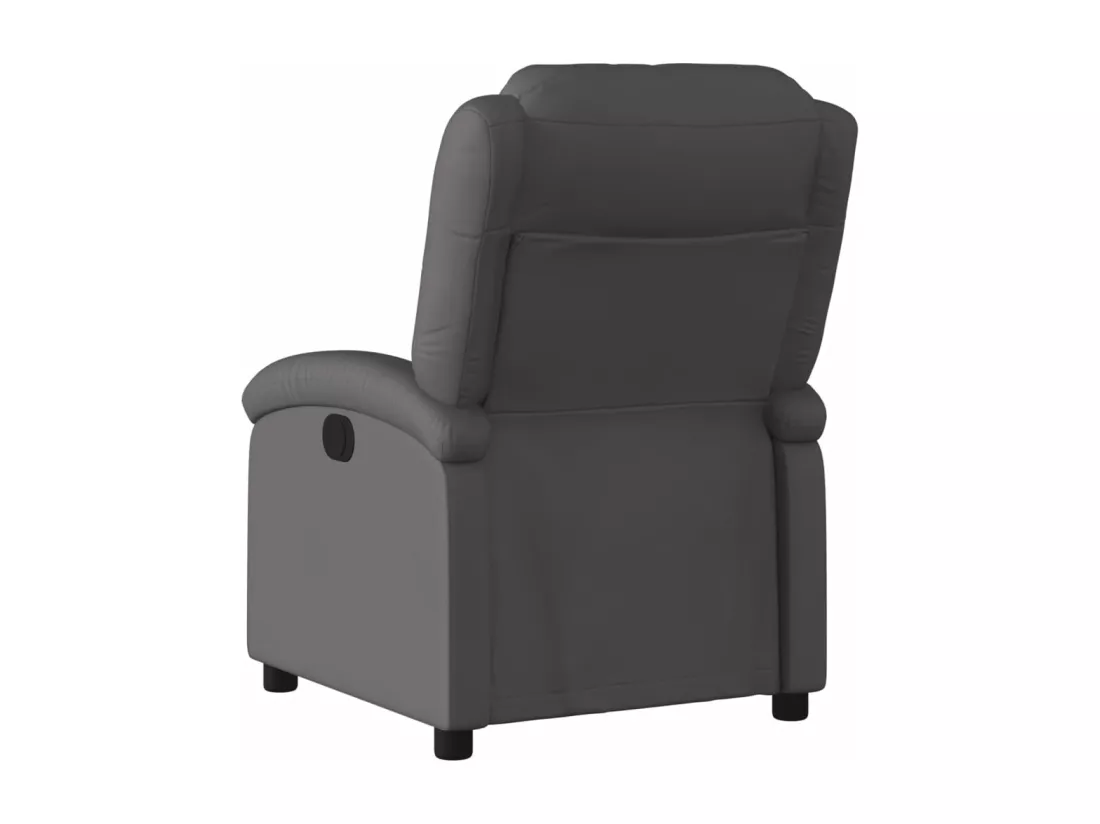 Fauteuil inclinable gris cuir véritable