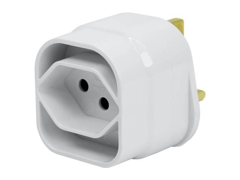 STEFFEN Reiseadapter CH – UK, Weiss Stromadapter mit Schweitzer T13-Steckdose und UK 3-Pol-Stecker Typ G mit Sicherung