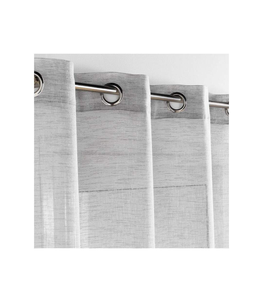Rideau Voilages à Œillets Sunline 140x240cm Gris & Argent
