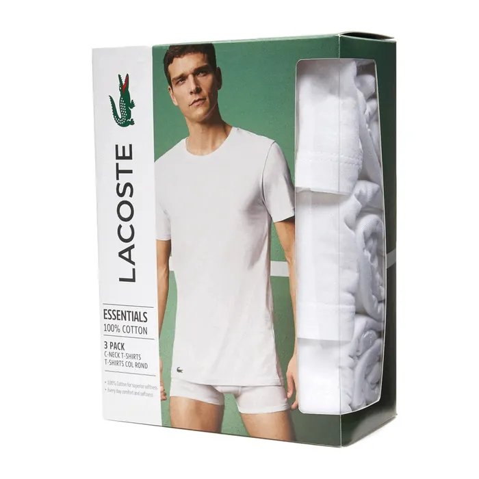 Lacoste Essentials Basic Crew Shirt Heren (3-pack)