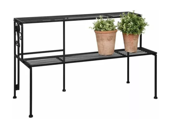 Etagère à plantes pliante en fer 2 niveaux