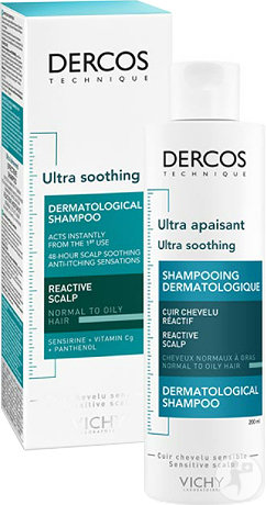 Vichy Dercos Ultra Apaisant Shampoing Sans Sulfate Cheveux Normaux A Gras Flacon 200ml