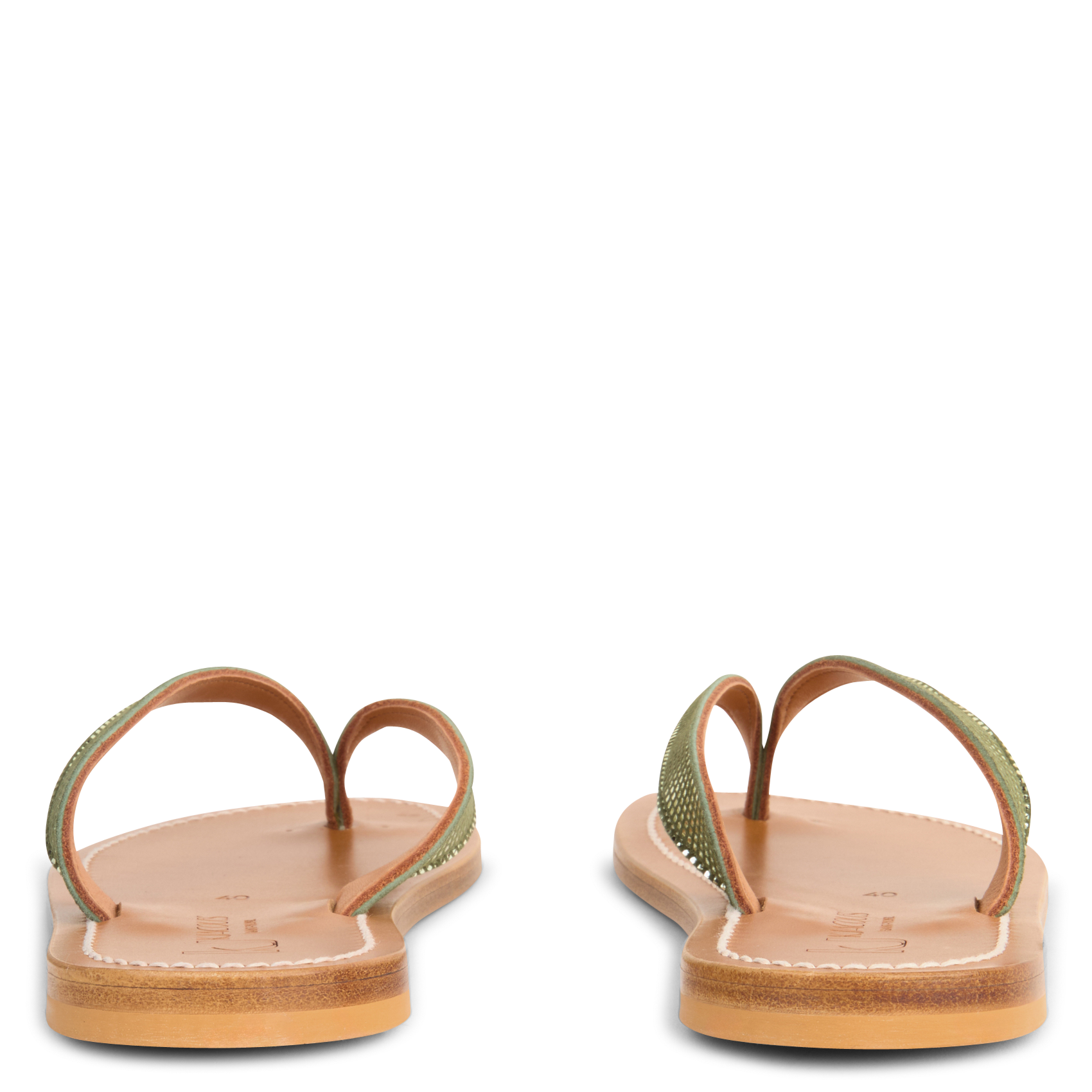 TORINO - Sandales plates en cuir| Vert