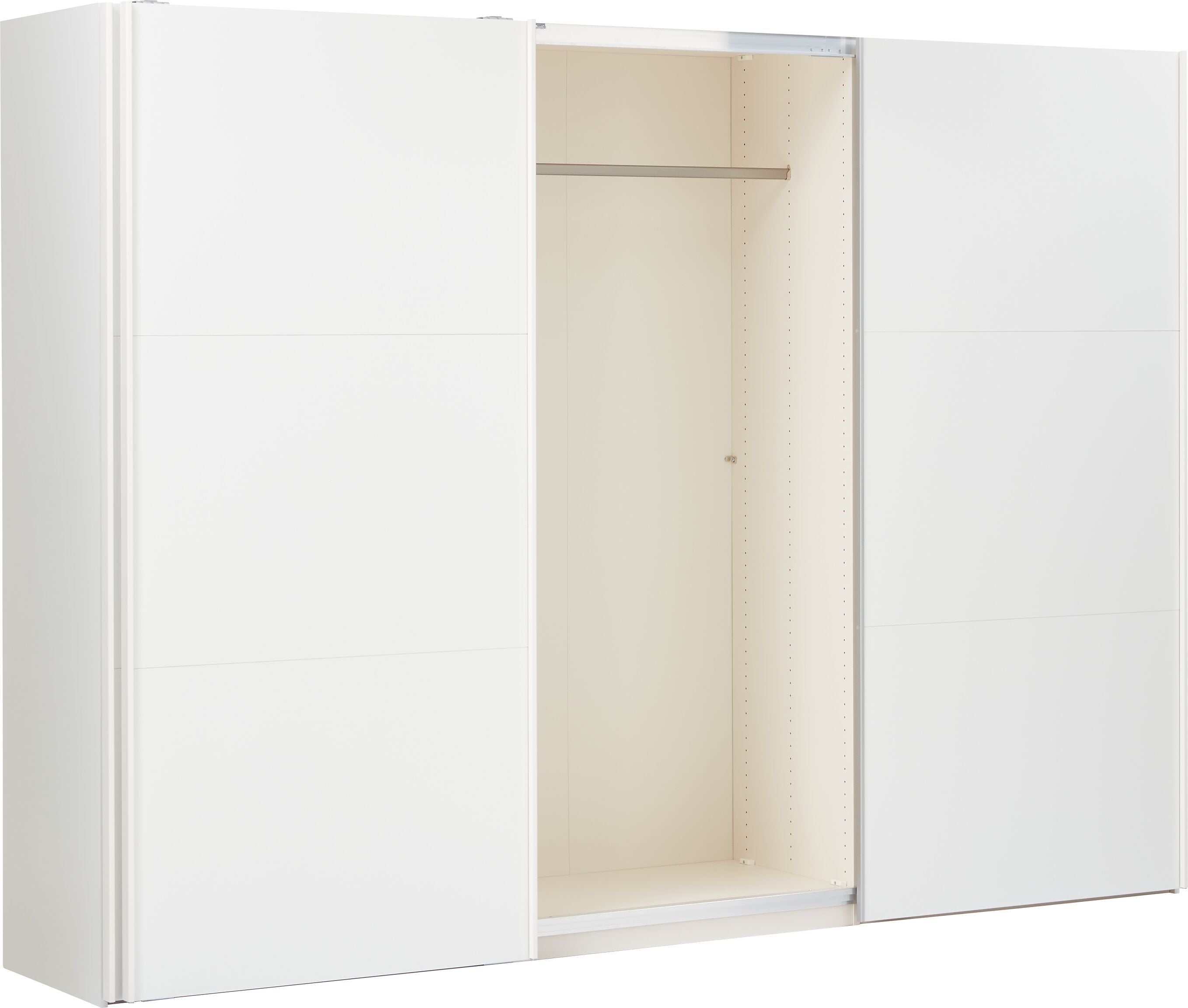 MODUL Schwebetürenschrank - Weiss / B: 303.0 cm x T: 65.0 cm x H: 220.0 cm