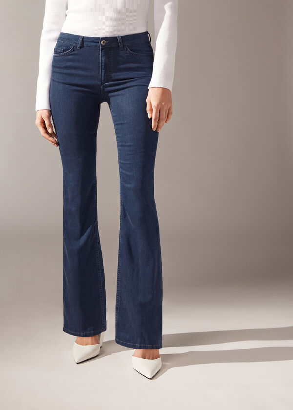 Calça jeans flare Eco Light Denim
