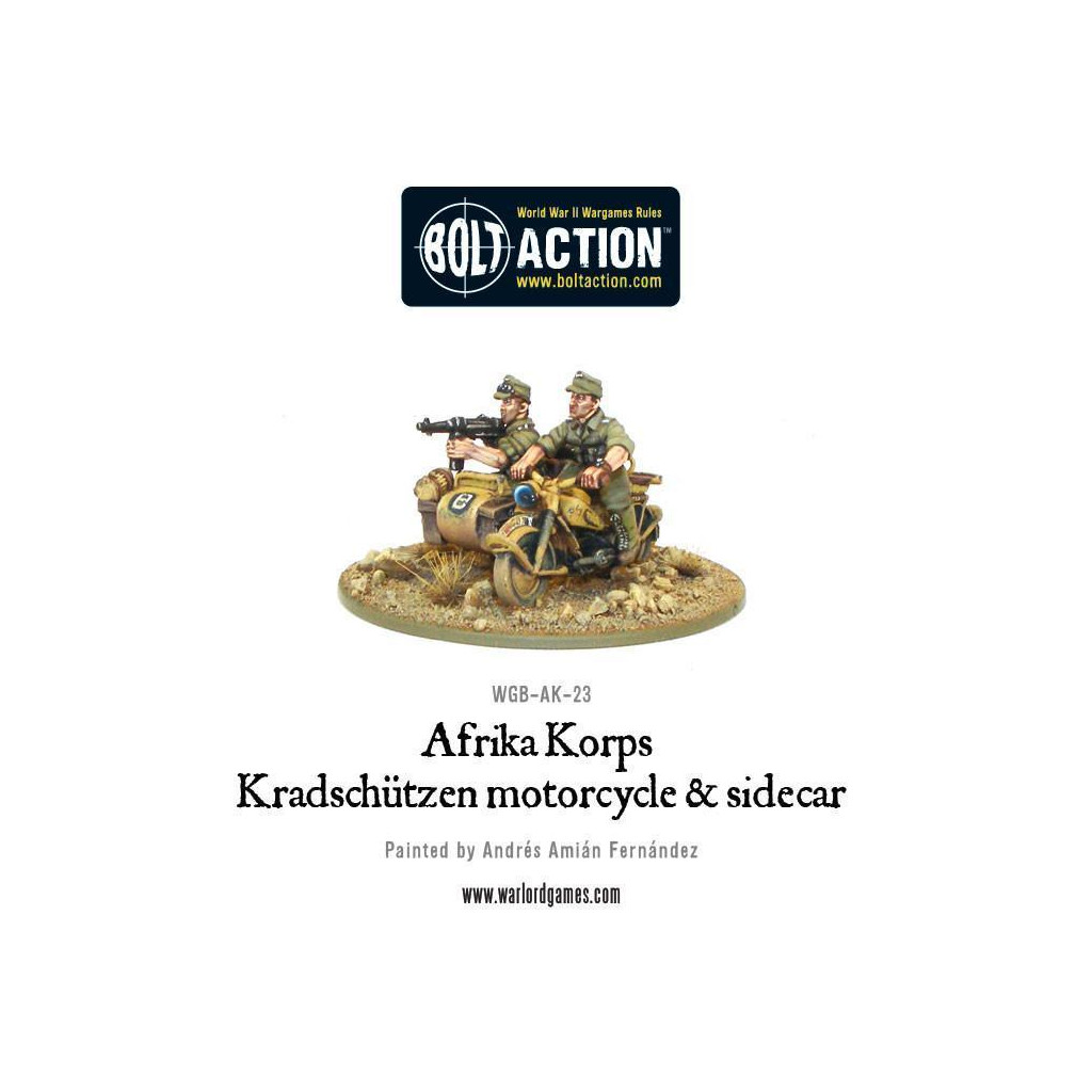 Bolt Action - Afrika Korps Kradschutzen Motorcycle & sidecar