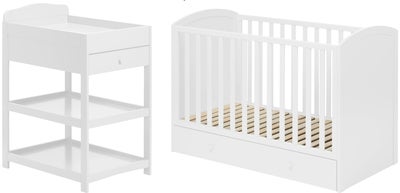 JLY Lux Sprinkelseng 120x60 inkl. Stellebord, Hvit