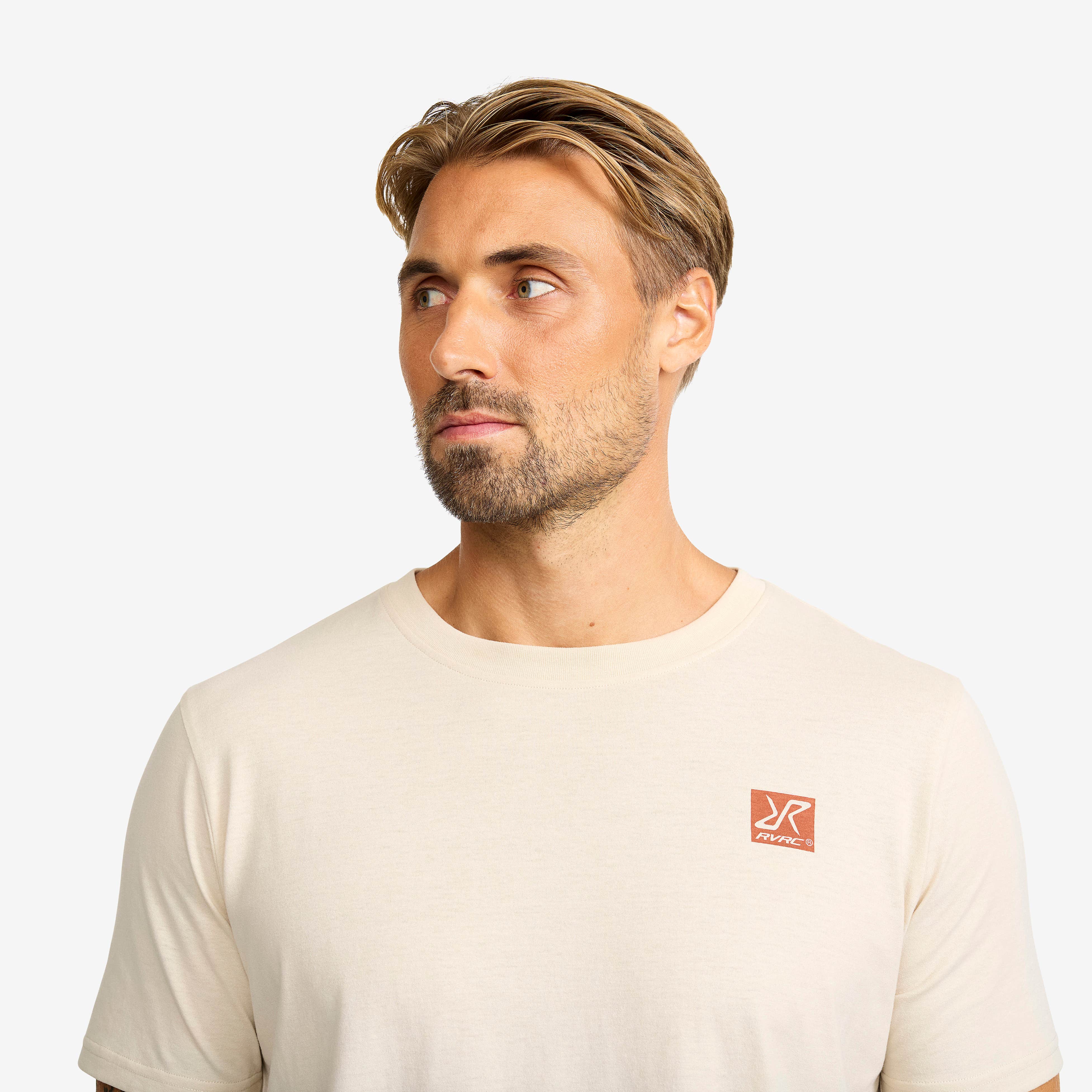 Easy Graphic Nature Lines T-shirt Herre Oatmeal