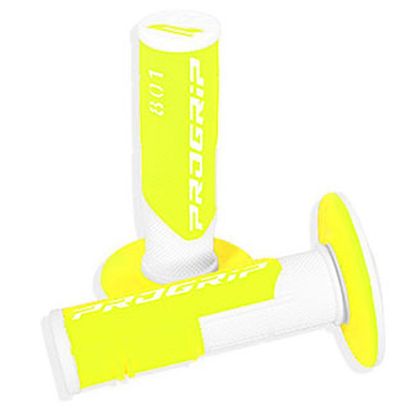 Poignées de guidon Progrip MX 801 fluo Universel - Jaune / Gris