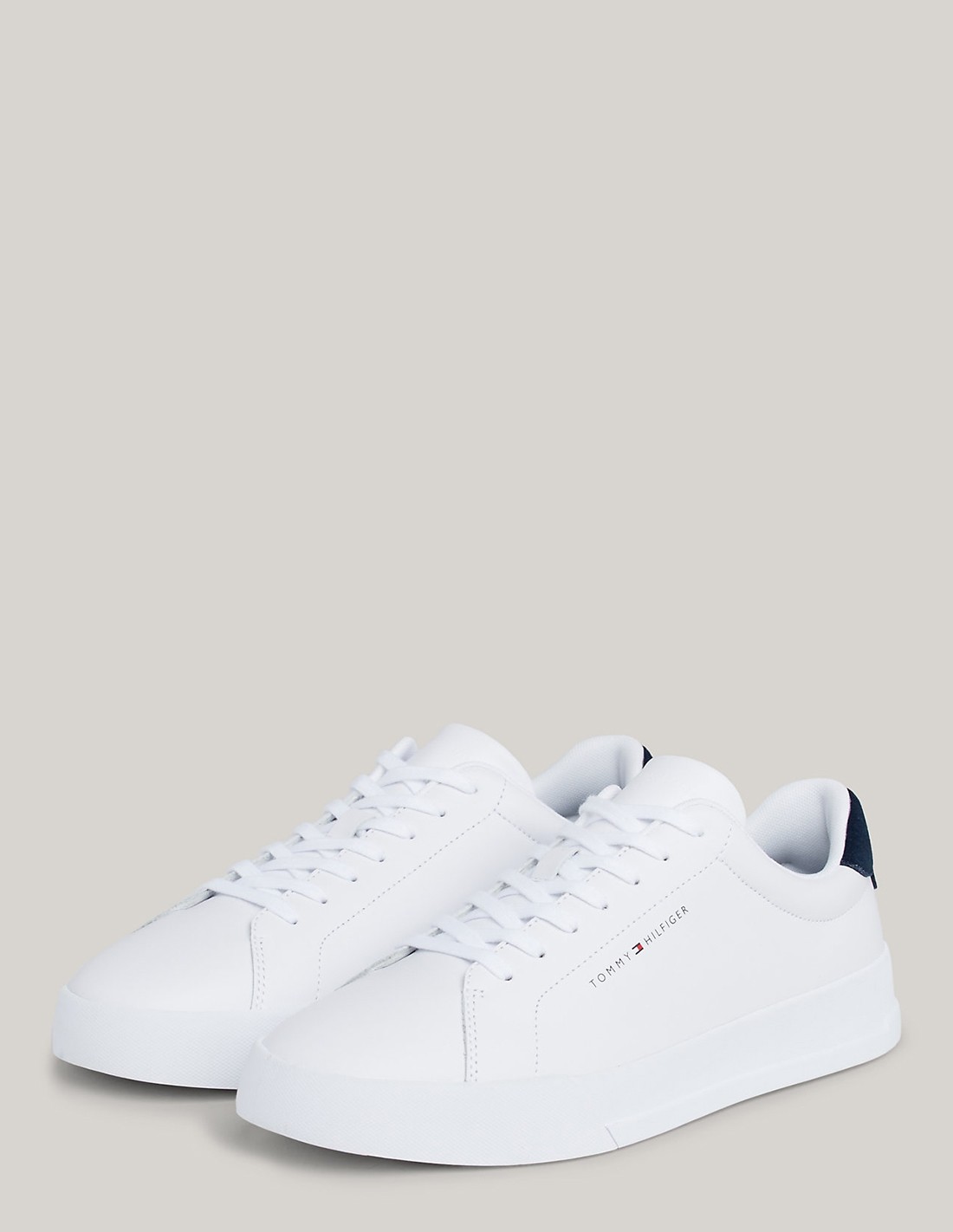 tommy hilfiger Basket de ville Homme th court leather Blanc/Noir