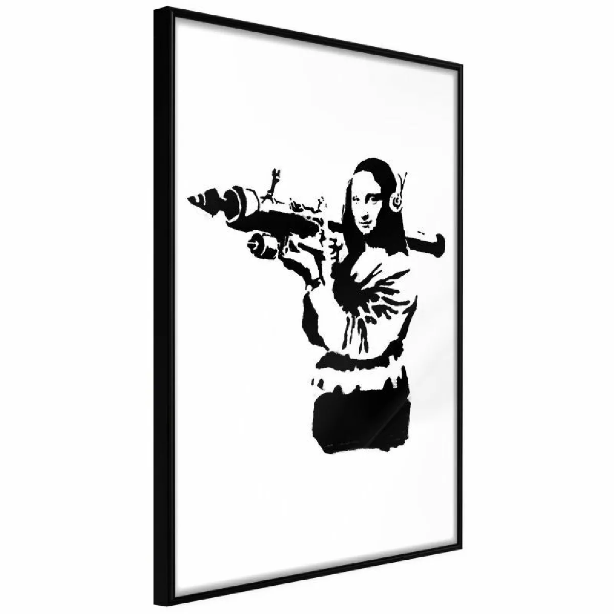 Paris Prix Affiche Banksy Mona Lisa with Bazooka II - Noir
