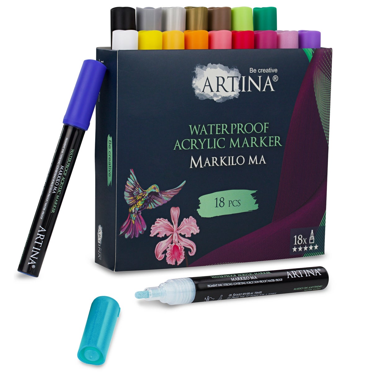 Artina Markilo Ma acrylmarkers set van 18