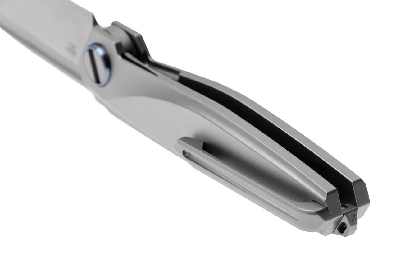 Rike Knife Baidi 13205-2 Bead Blasted Bohler M390, Titanium, Black Carbon Fiber Inlay, zakmes